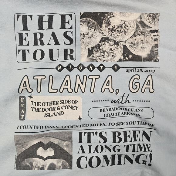 Taylor Swift Hoodie Large Blue The Eras Tour Pop Concert Music Swifty Band Y2K - Picture 7 of 13